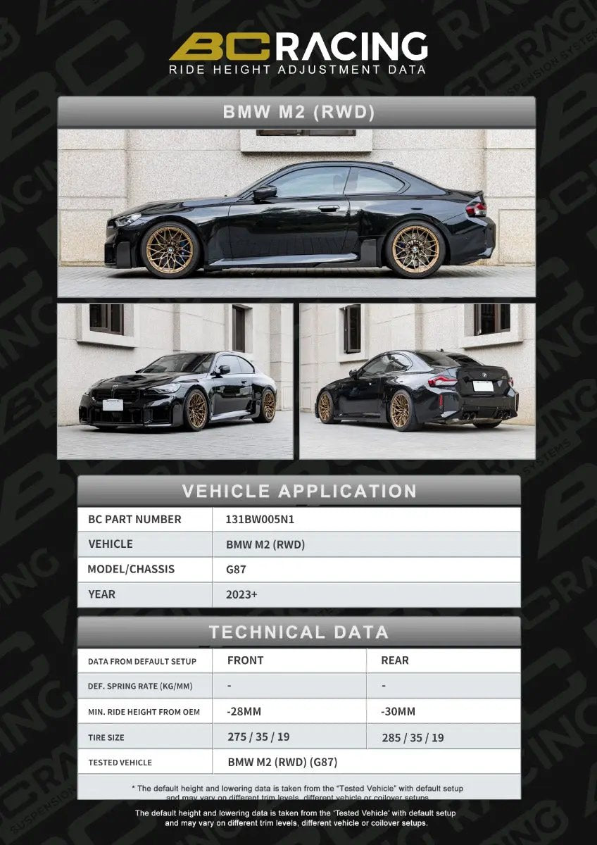 BC Racing ASP Suspension - BMW 3/4 Series G80 G82 M3 M4 (2020+) (RWD) BC Racing