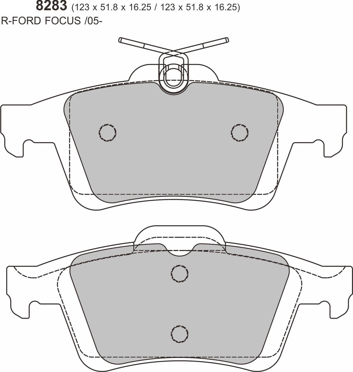 Ford Focus ST Mk2 Rear Prorace Pads 8283 PBS Brakes