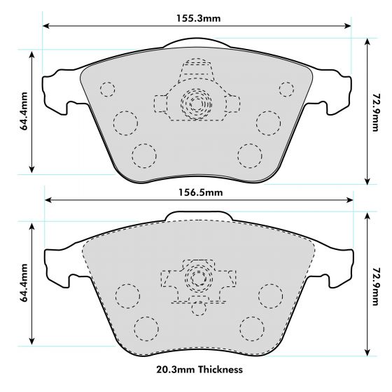 TT (8J3) & (8J9) 3.2 & 2.0Front Pads 8602 PBS Brakes
