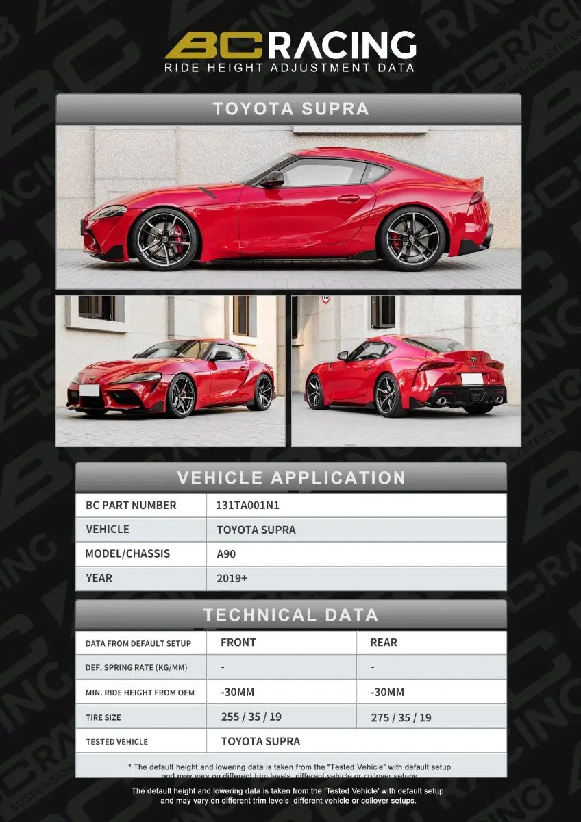 BC Racing ASP Suspension - Toyota Supra A90 (2019+) BC Racing