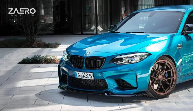 BMW M2 F87 EVO-S Gloss Black Front Splitter by ZAERO (2015-2018) Zaero