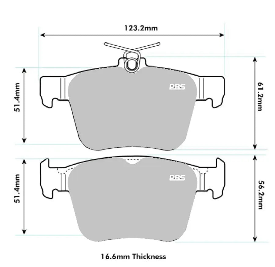 AUDI, SKODA, VW Rear PBS Performance Brake Pads cross ref Ferodo FCP4697 7002 PBS Brakes