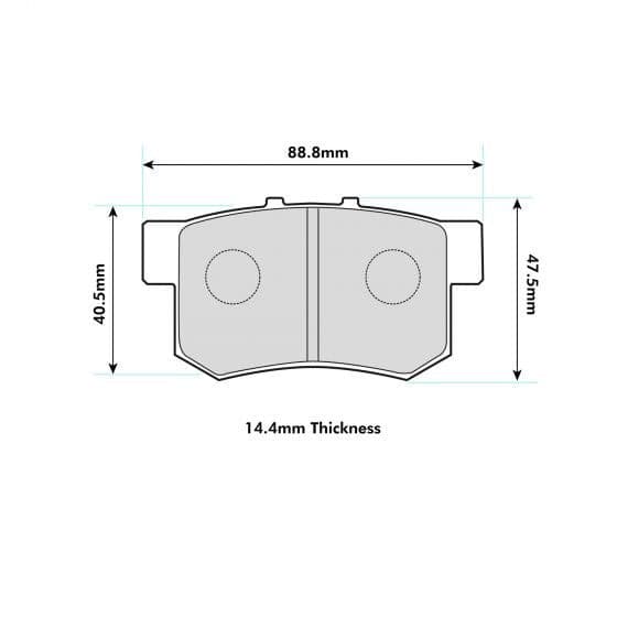 Honda Integra DC2 Rear Performance Brake Pads 1142 PBS Brakes