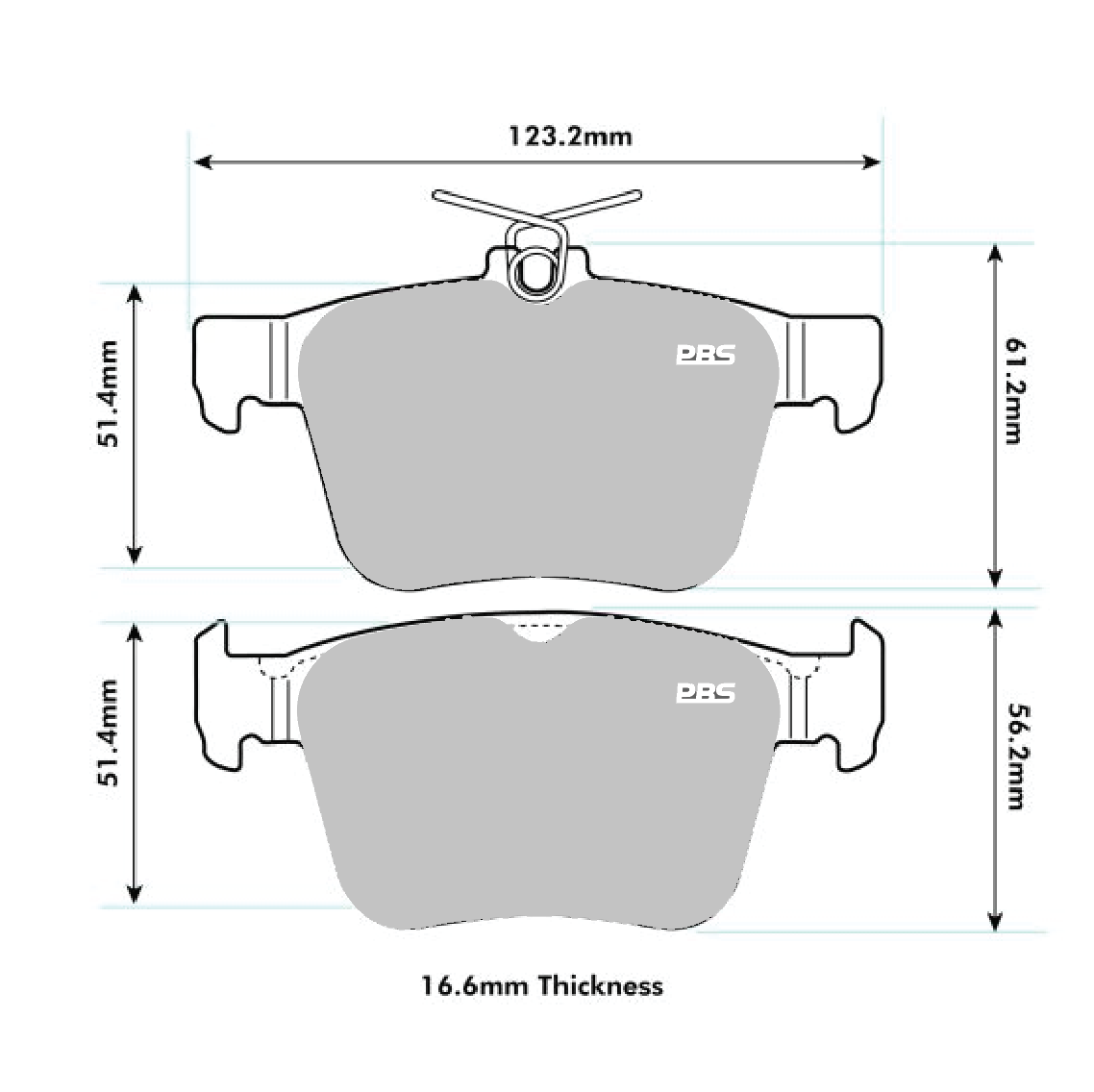TT  MK3  (FV3) 2.5 RS QUATTRO Rear PBS Performance Brake Pads 7002 PBS Brakes