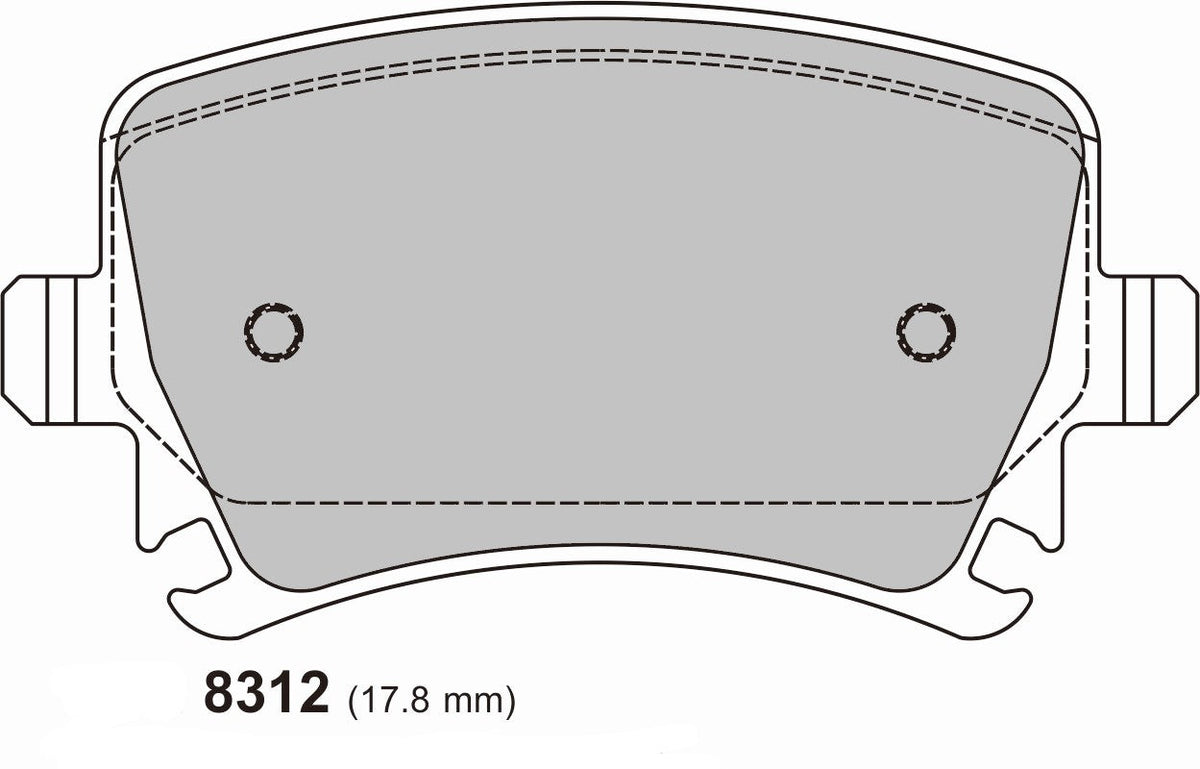 AUDI, SEAR, SEAT, SKODA, VW PBS Rear Performance Brake Pads cross ref Ferodo FCP1636 8312 PBS Brakes