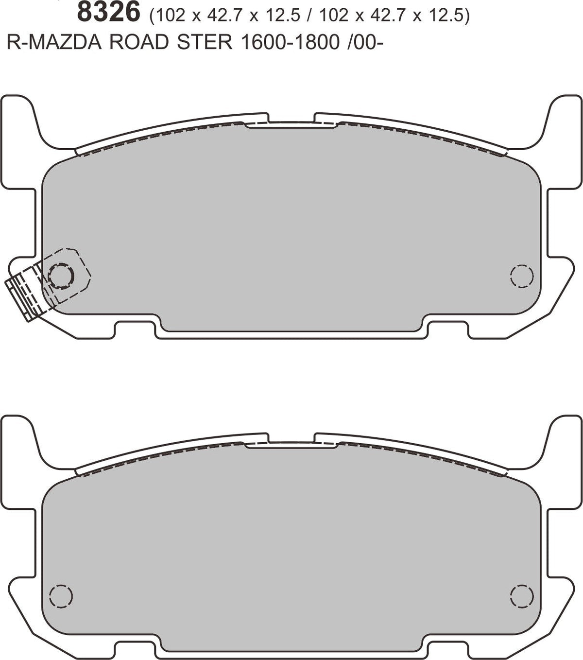 Mazda MX5 (NB) SVT Sport / MazdaSpeed Rear Performance Brake Pads 8326 PBS Brakes