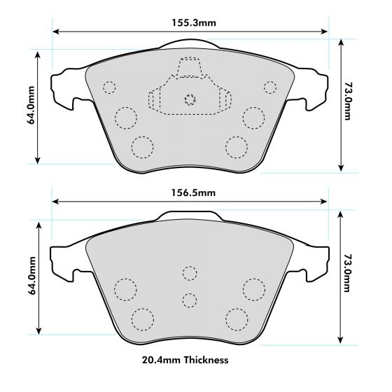 TT (8J3) & (8J9) 3.2 & 2.0 Front Performance Brake Pads 8601 PBS Brakes