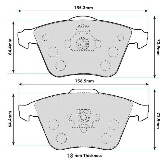 Focus ST MK2  Performance Brake Pads 8602 18mm  Thick PBS Brakes