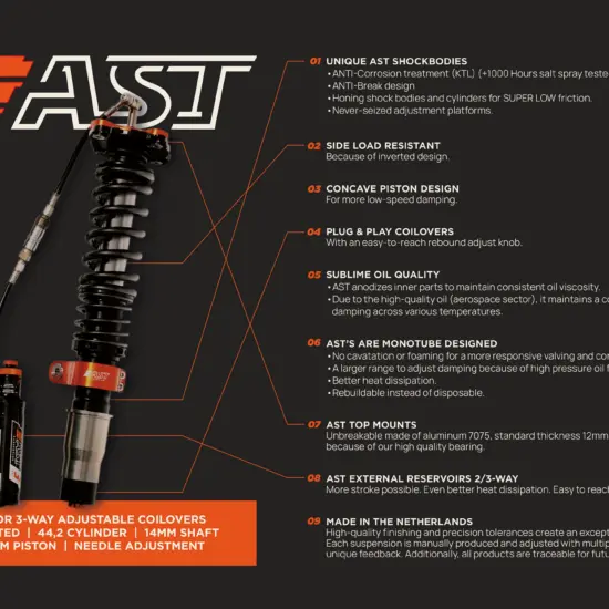 AST 5100 Street Series Coilovers - BMW Applications AST Suspension