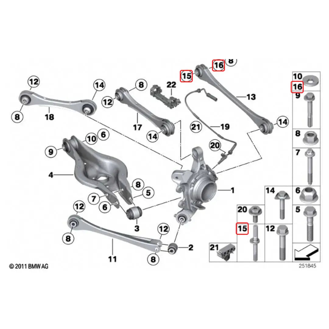 BMW M135i M140i M235i M240i F2X Rear Toe Lockout Shims | XC3 Engineering XC3 Engineering