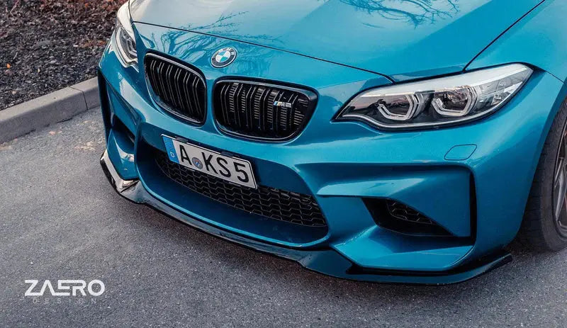 BMW M2 F87 EVO-S Gloss Black Front Splitter by ZAERO (2015-2018) Zaero