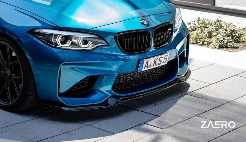 BMW M2 F87 EVO-S Gloss Black Front Splitter by ZAERO (2015-2018) Zaero