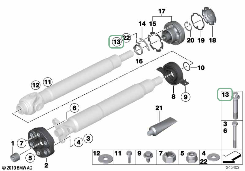 XC3 Engineering BMW M3 E9X E92 Upgraded Propshaft / Driveshaft bolts XC3 Engineering