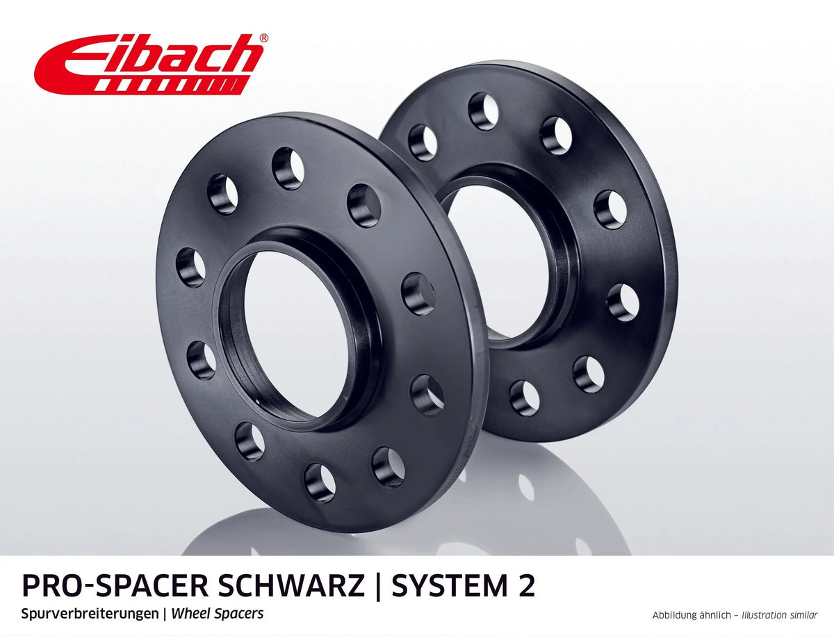 Eibach Pro-Spacer Kit (Pair Of Spacers) 10mm Per Spacer (System 2) S90-2-10-038-B (Black) Eibach Shop