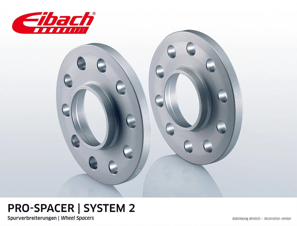 Eibach Pro-Spacer Kit (Pair Of Spacers) 15mm Per Spacer (System 2) S90-2-15-027 (Silver) Eibach Shop