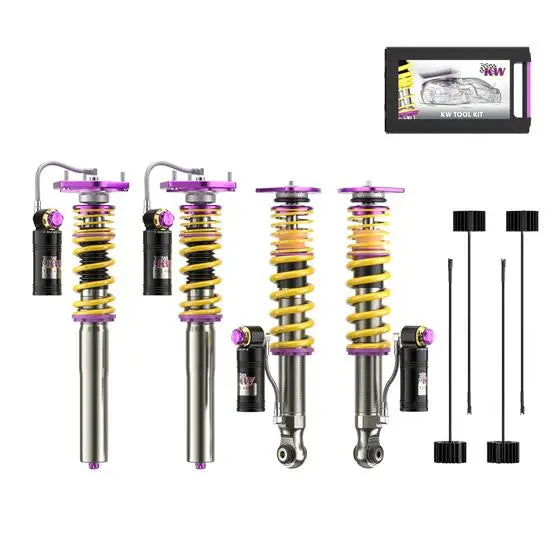KW Coilover suspension V4 Clubsport incl. top mounts (incl. cancellation kit for electronic dampers) - Porsche 911 991 GT3 KW Suspension