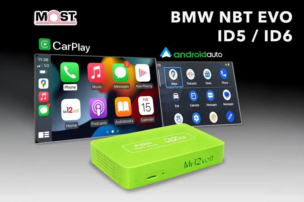 Mr12Volt High-End BMW NBT EVO ID5 ID6 Wireless CarPlay & Android Auto MOST Interface - BMW F87 M2 | F8X M3 | M4 | F2X 1 | 2 Series | F3X 3 | 4 Series | G3x 5 | 5 Series | 6 Series | Mini Mr12Volt