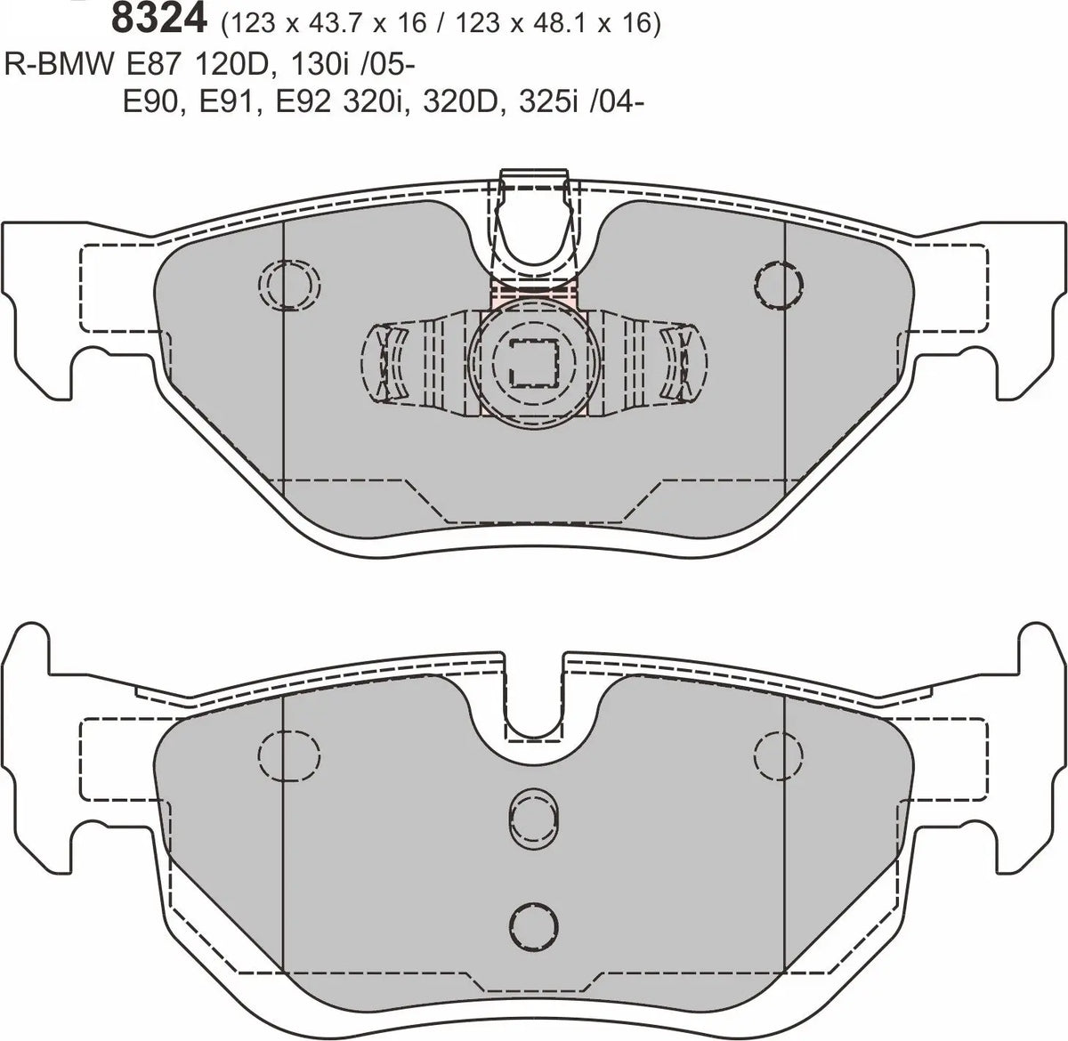 BMW 3 SERIES (E93) Cabrio Rear Performance Brake Pads 8324 PBS Brakes