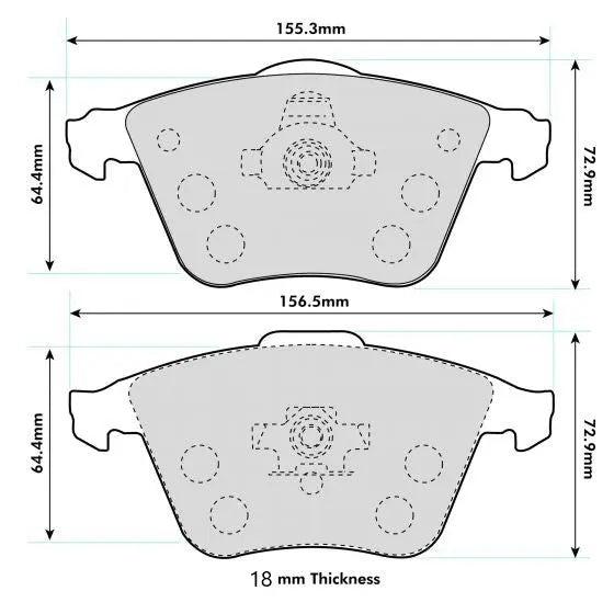Focus ST MK2  Performance Brake Pads 8602 18mm  Thick PBS Brakes