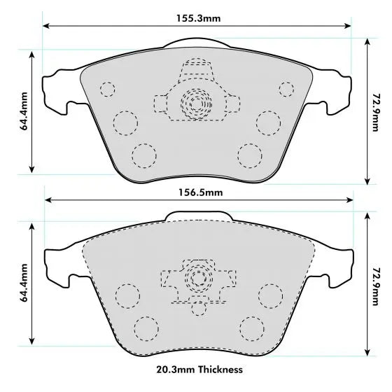 TT (8J3) &  (8J9) 3.2 & 2.0Front Pads 8602 PBS Brakes