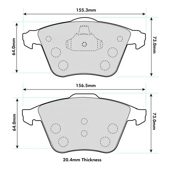 VW Golf Mk5/6 Front Performance Brake Pads 8601 PBS Brakes