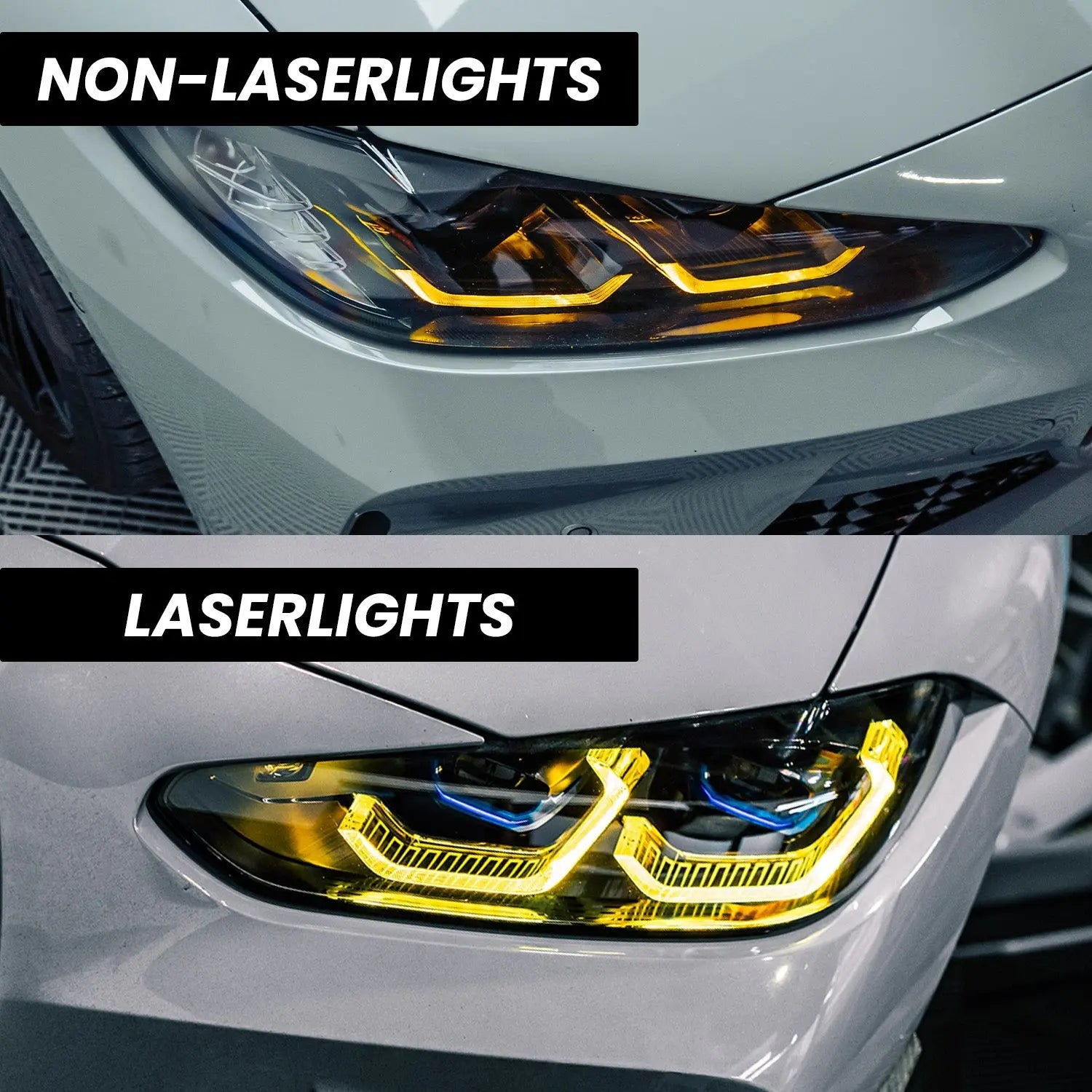R44 BMW CSL Yellow Daytime Running Lights LED Module Set For BMW G80/G81 M3 & G82/G83 M4 (2021-2024) R44 Performance