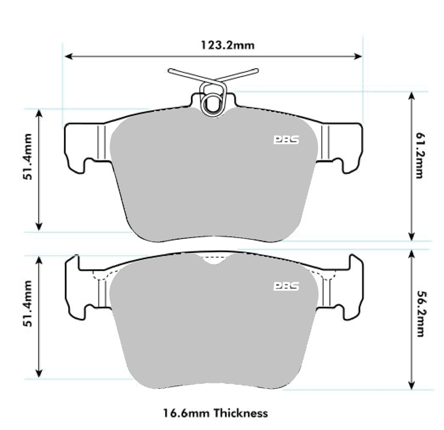 AUDI, SKODA, VW Rear PBS Performance Brake Pads cross ref Ferodo FCP4697 7002 PBS Brakes
